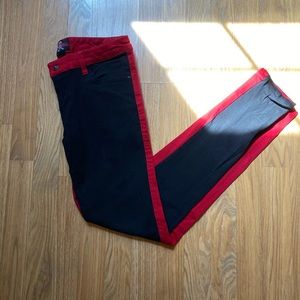 Women’s Red Black Split Skinny Jeans Hot Topic